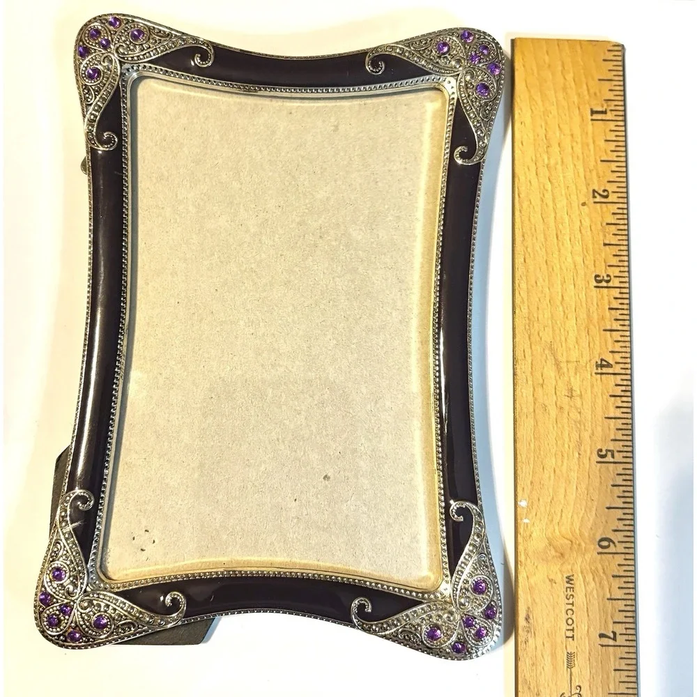 6 x 4 1/2 Dark Purple Picture Frame with Bling